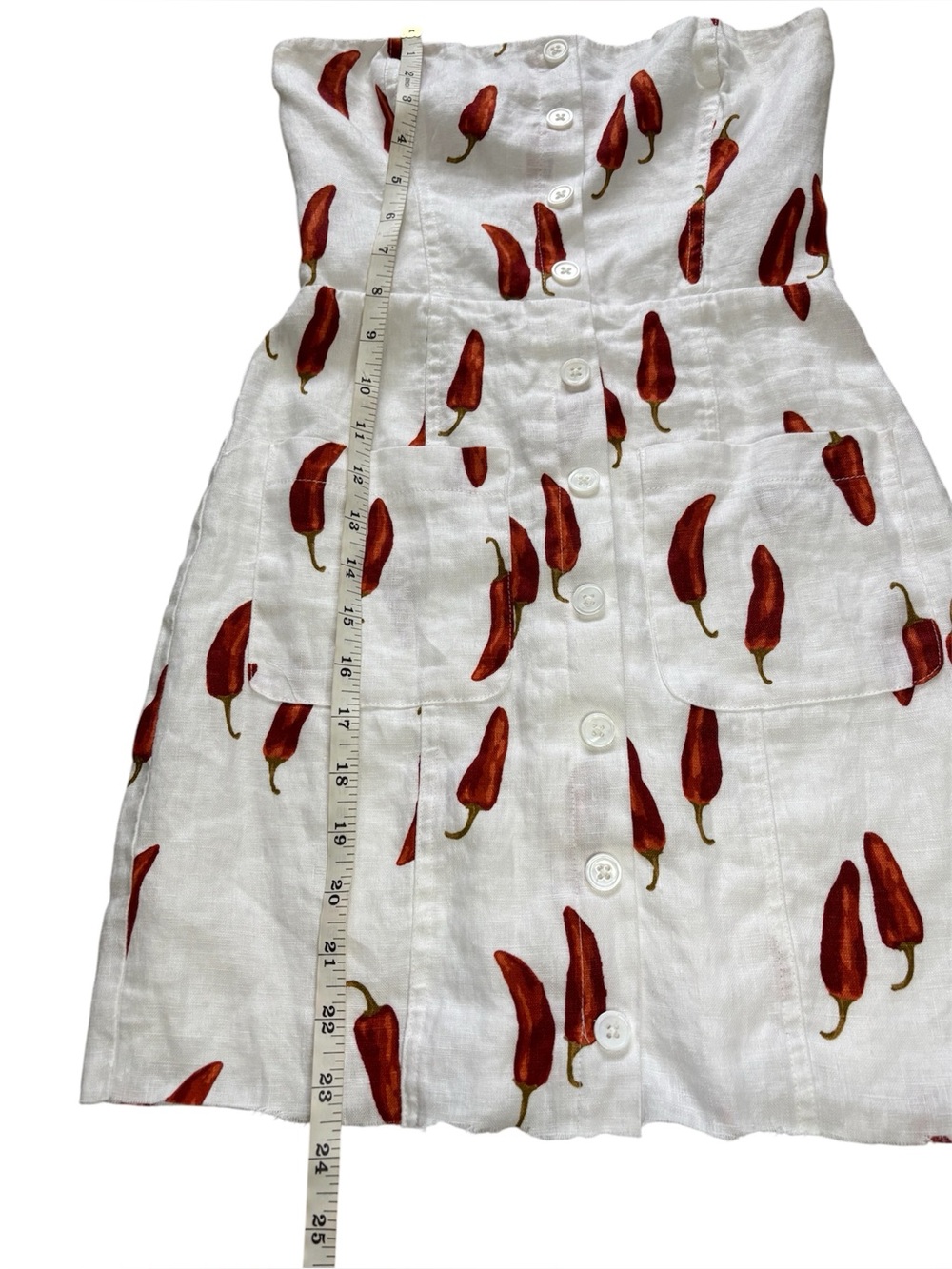 Reformation Chili Pepper Linen Strapless Mini Dress 0 - Picture 6 of 7